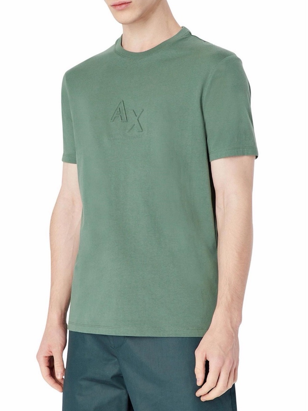 Armani Exchange Men’s Embossed A|X T-Shirt – Green – Size XL